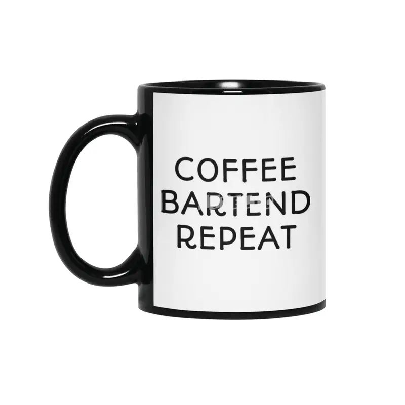 Coffee Bartend Repeat Siyah Kupa