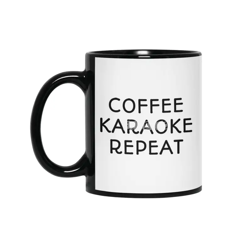 Coffee Karaoke Repeat Siyah Kupa