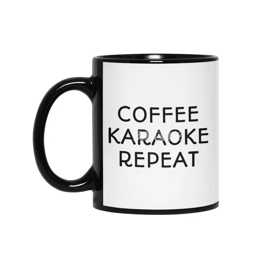 Coffee Karaoke Repeat Siyah Kupa