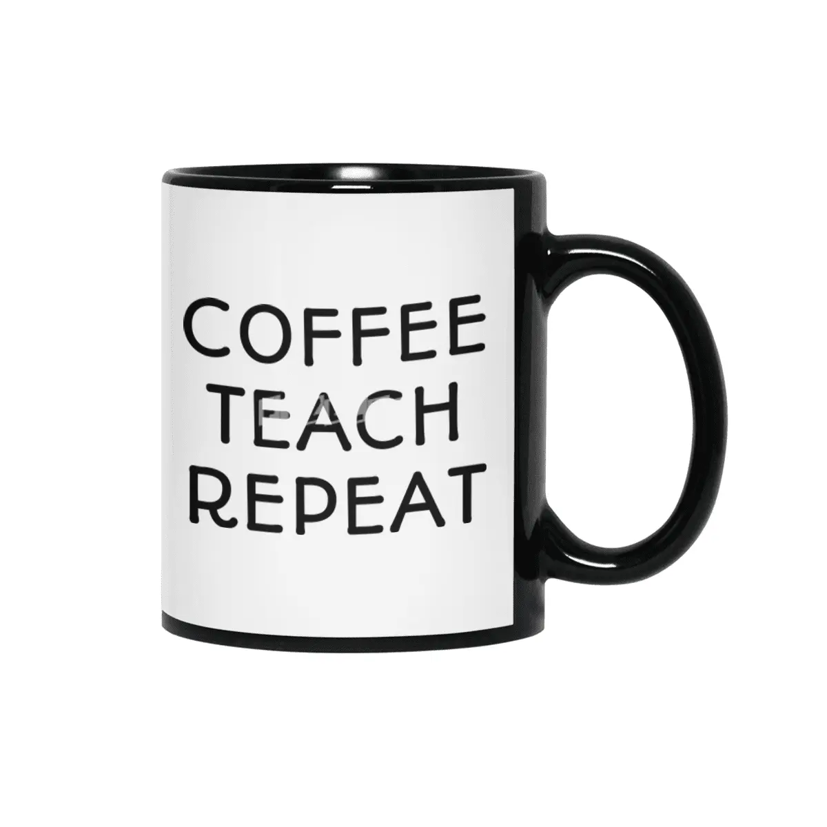 Coffee Teach Repeat Siyah Kupa