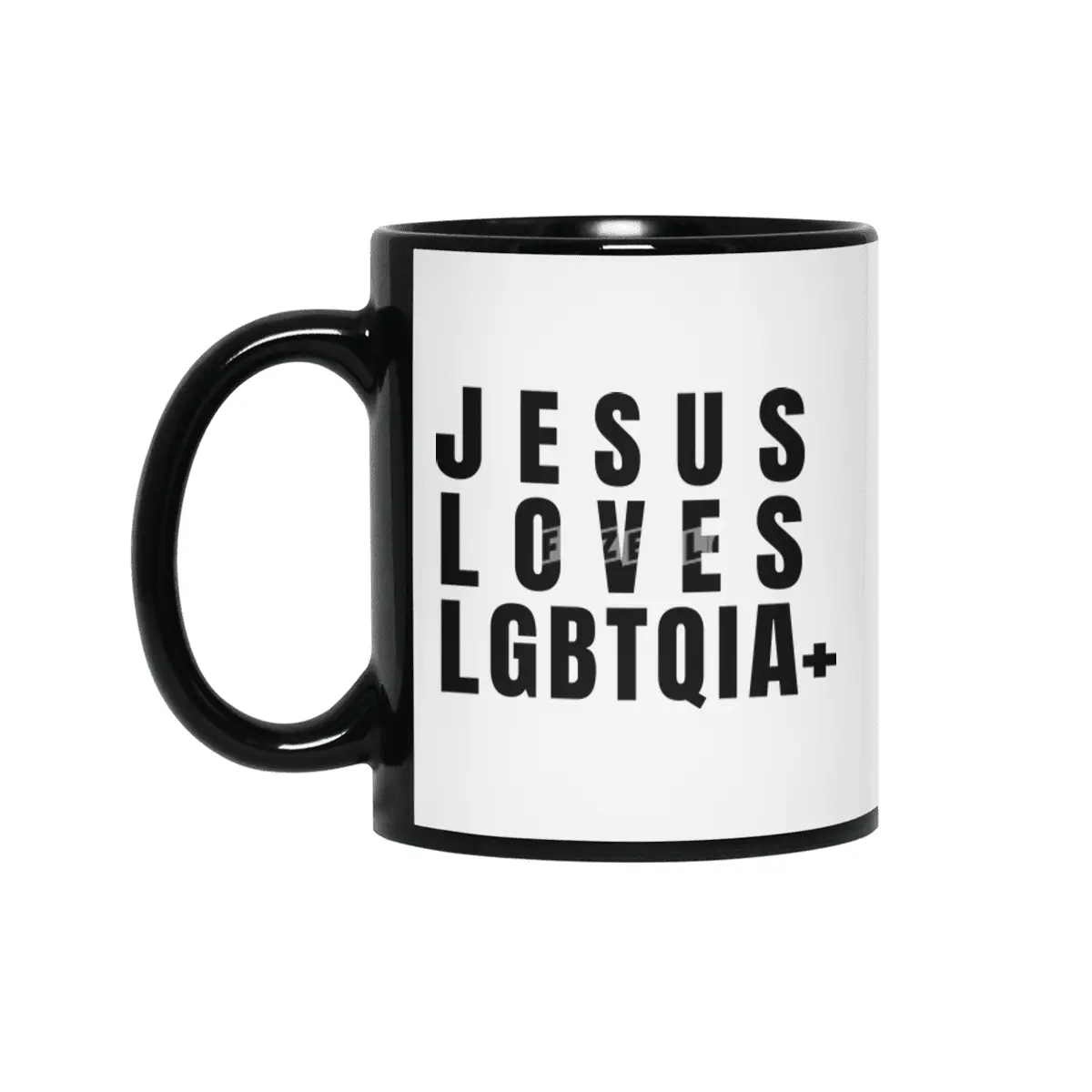 Jesus Loves LGBTQIA+ Siyah Kupa