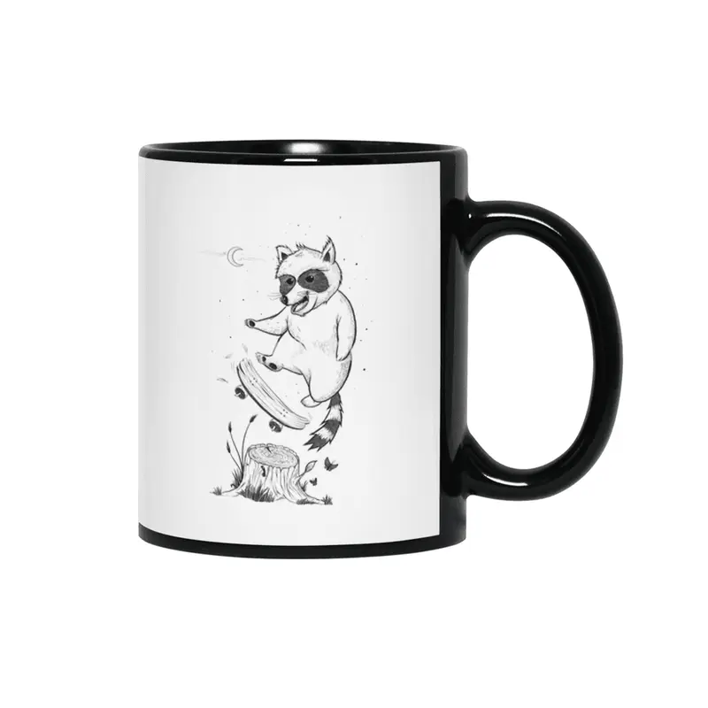 Flippin Racoon Siyah Kupa