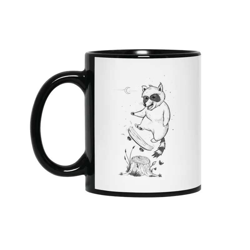 Flippin Racoon Siyah Kupa