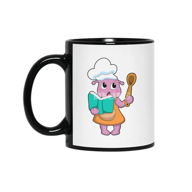 Alien as Cook with Cookbook Siyah Kupa