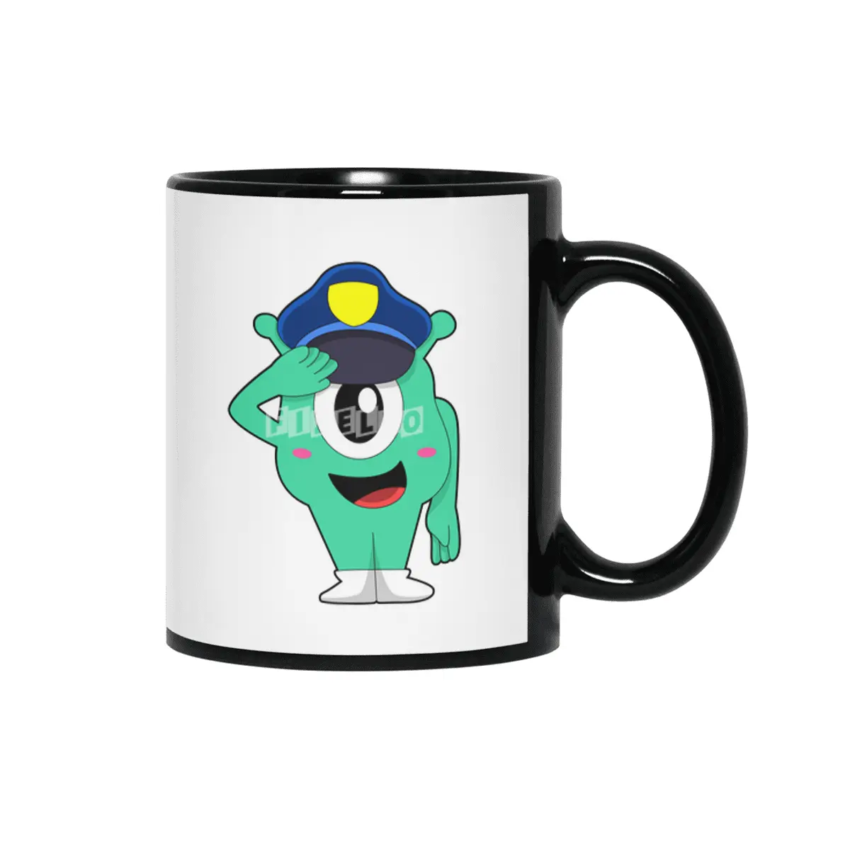 Alien as Police officer with Police hat Siyah Kupa