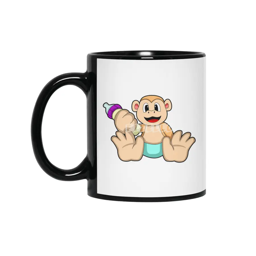 Baby Monkey with Bottle Siyah Kupa