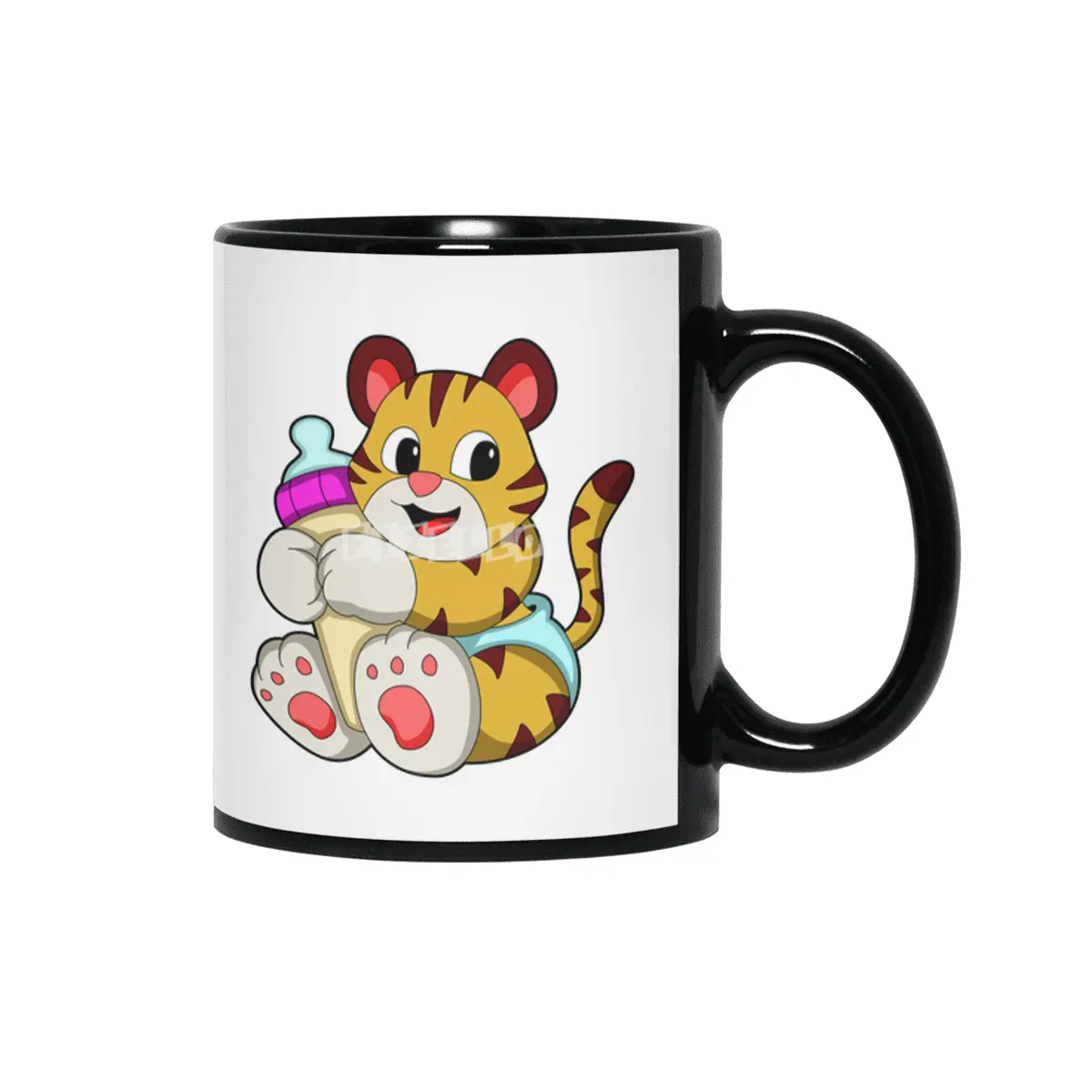 Baby tiger with Bottle Siyah Kupa