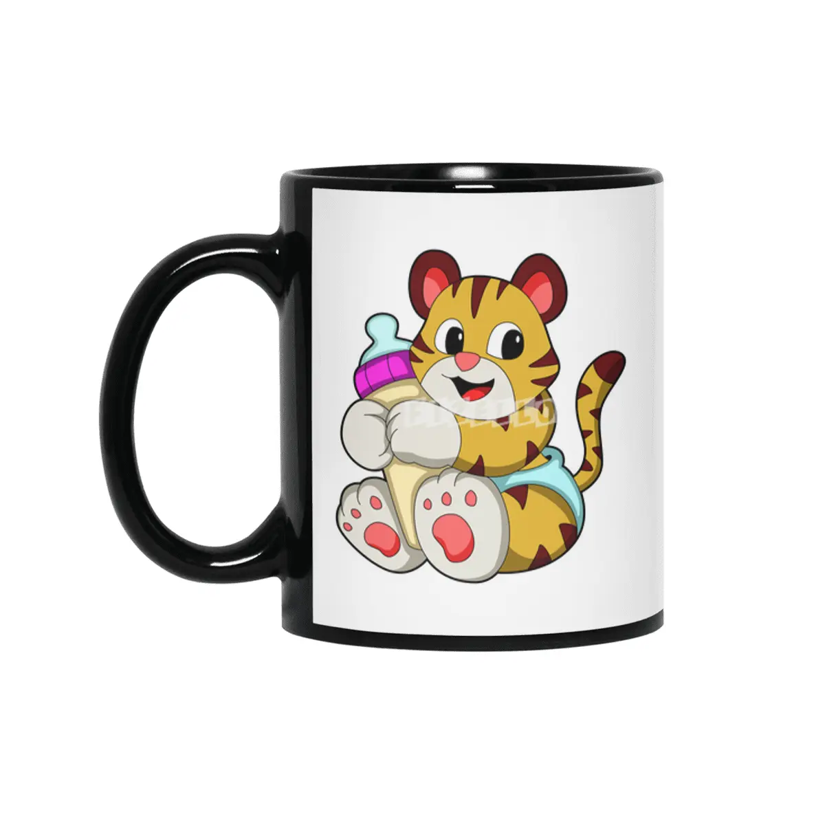 Baby tiger with Bottle Siyah Kupa