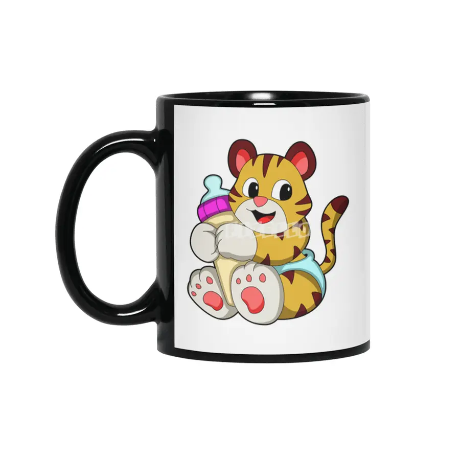 Baby tiger with Bottle Siyah Kupa