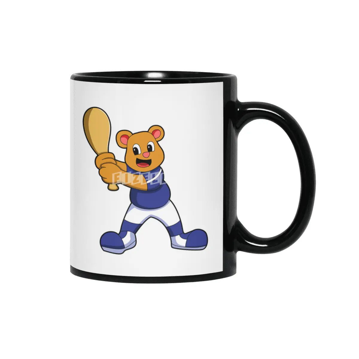 Bear as Batter at Baseball Siyah Kupa