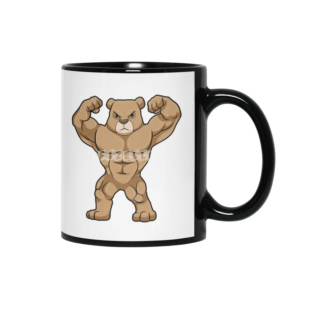 Bear as Bodybuilder with big Muscles Siyah Kupa