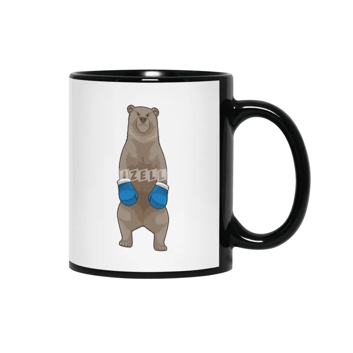 Bear as Boxer with Boxing gloves Siyah Kupa