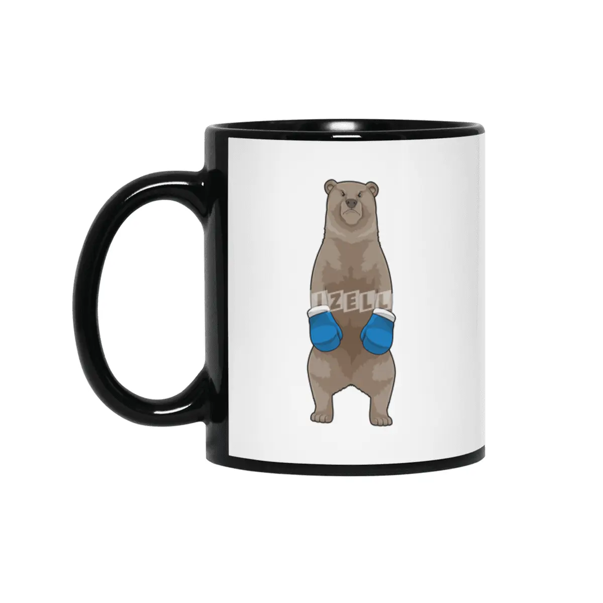 Bear as Boxer with Boxing gloves Siyah Kupa
