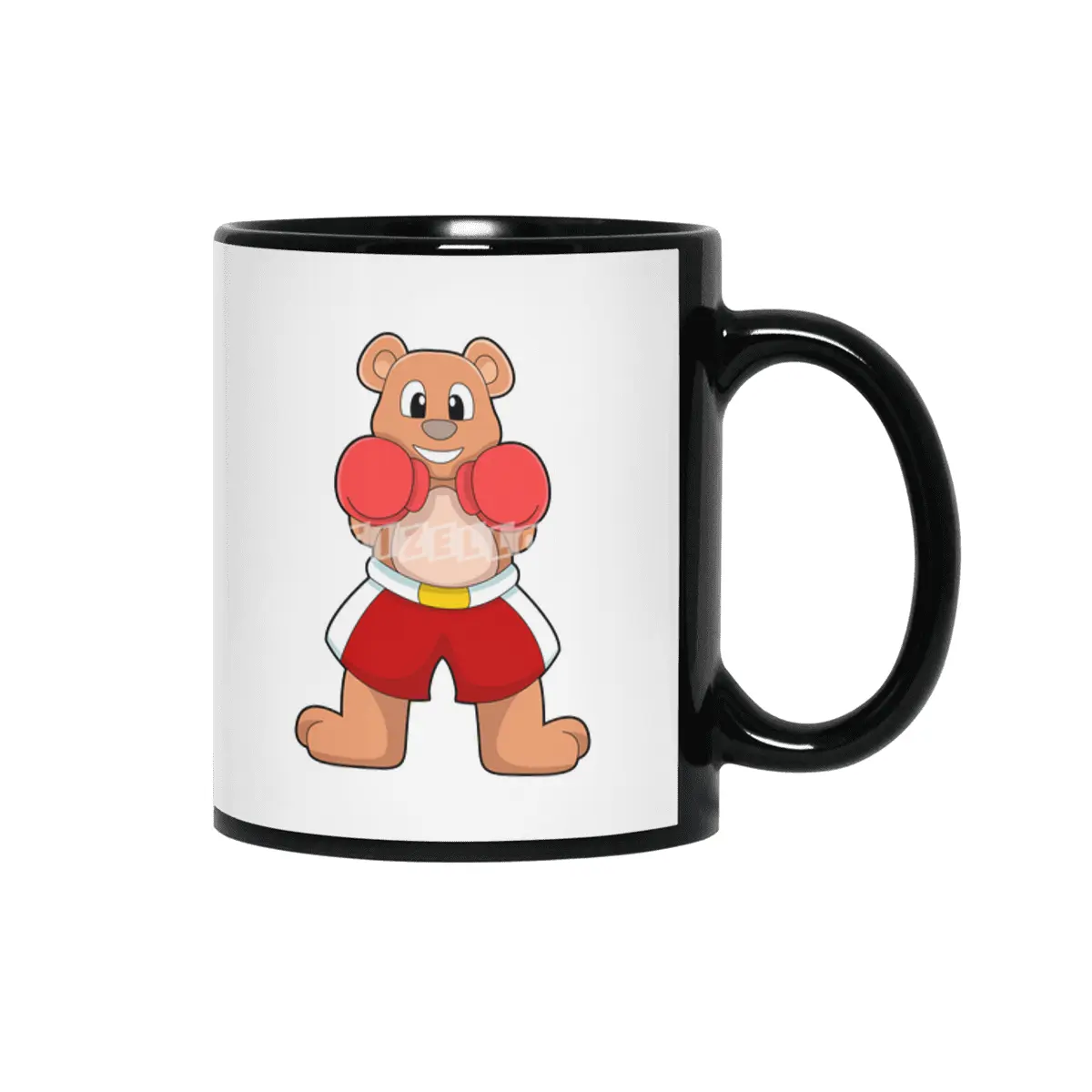 Bear as Boxer with Boxing gloves Siyah Kupa