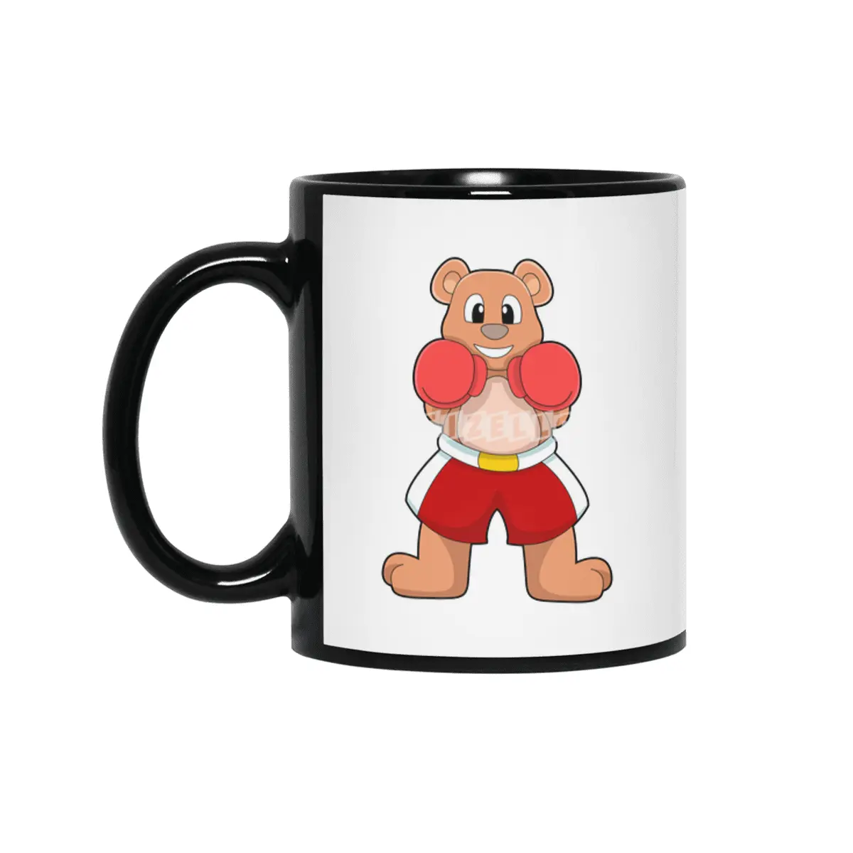 Bear as Boxer with Boxing gloves Siyah Kupa
