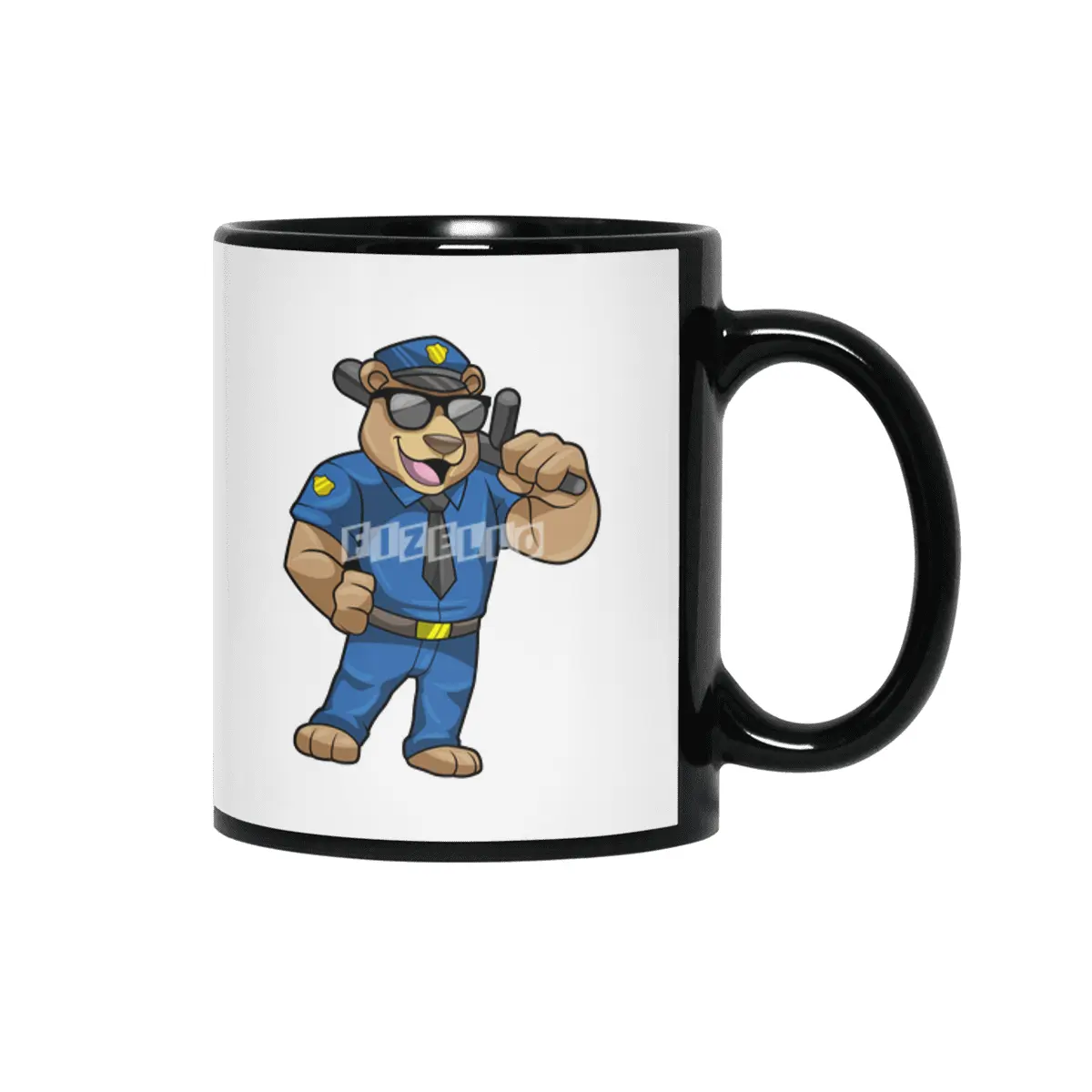 Bear as Police officer with Police uniform & Baton Siyah Kupa