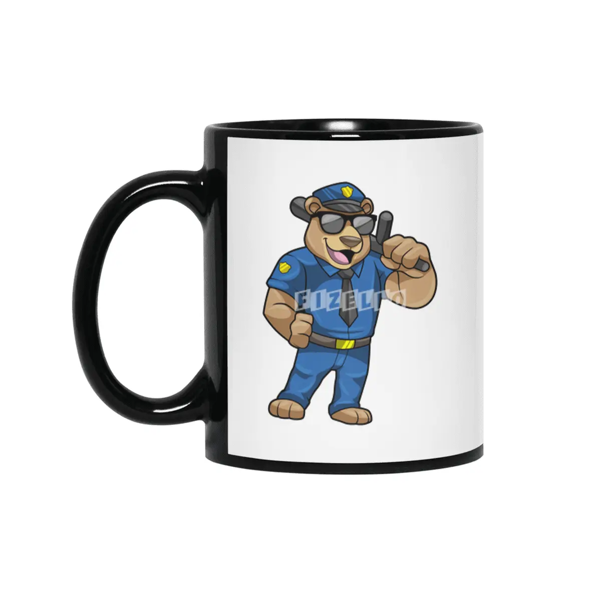Bear as Police officer with Police uniform & Baton Siyah Kupa