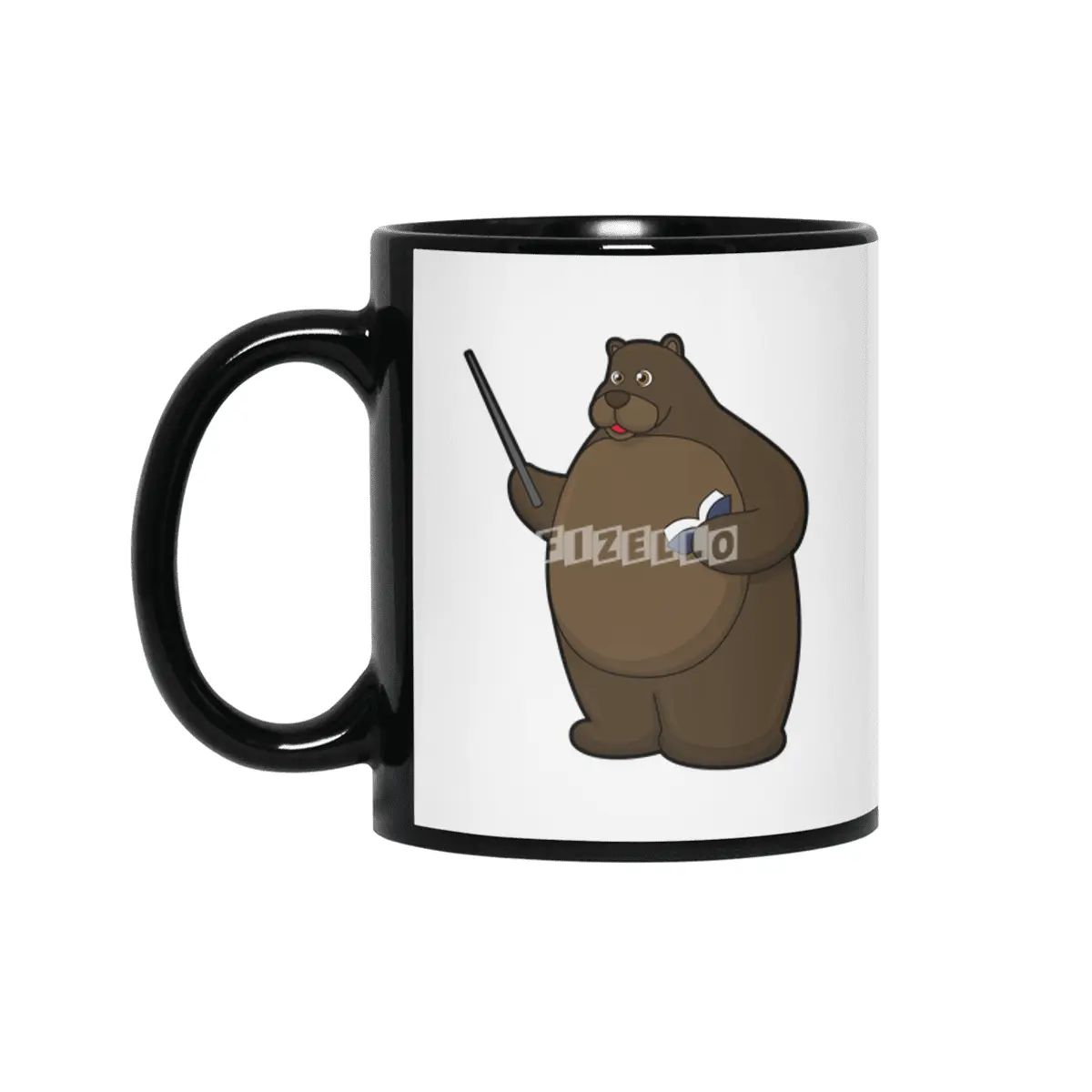 Bear as Teacher with Book & Pointer Siyah Kupa
