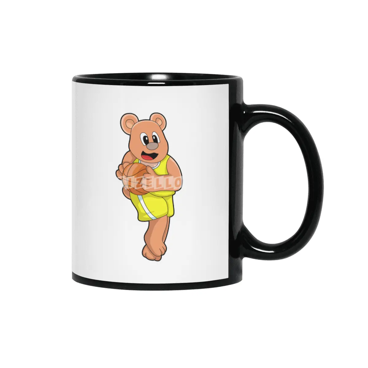 Bear at Basketball Sports Siyah Kupa