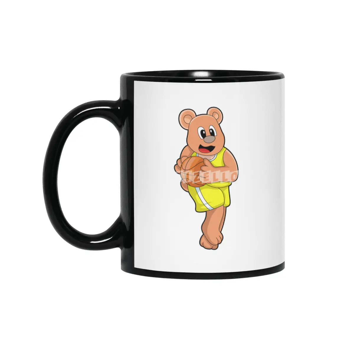 Bear at Basketball Sports Siyah Kupa