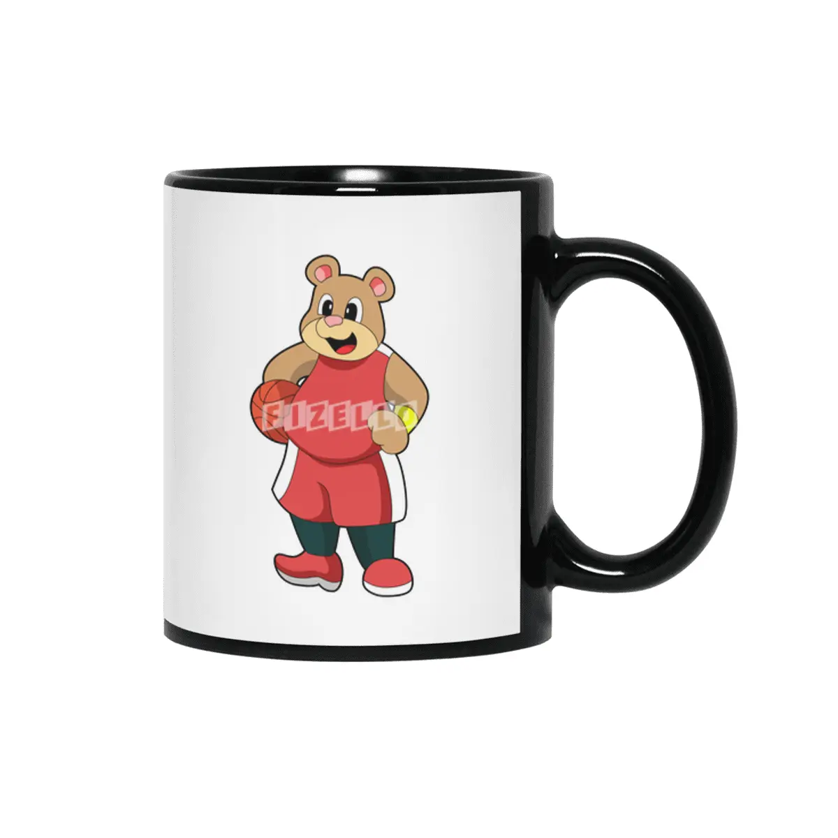 Bear at Basketball Sports Siyah Kupa