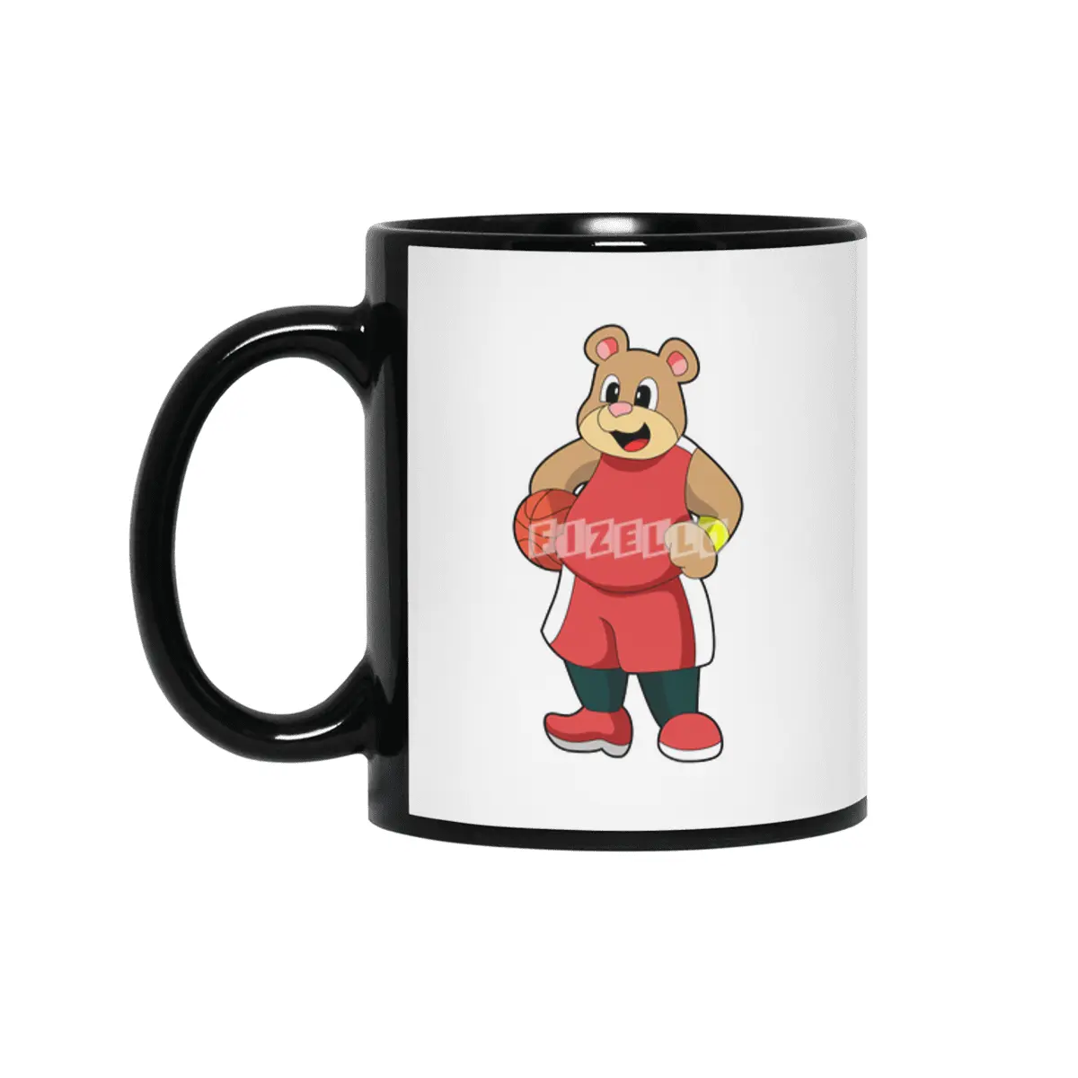 Bear at Basketball Sports Siyah Kupa