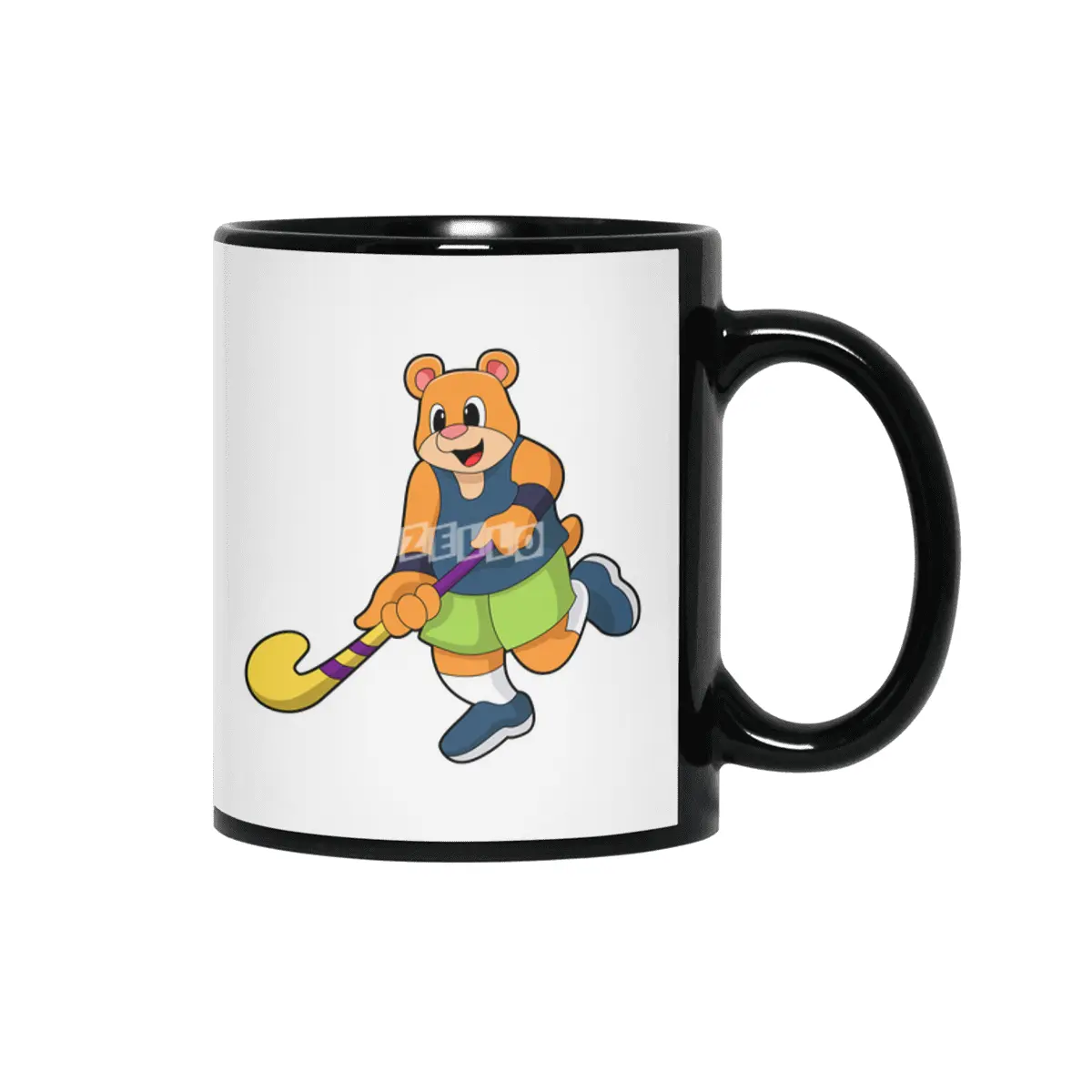 Bear at Hockey with Hockey bat Siyah Kupa