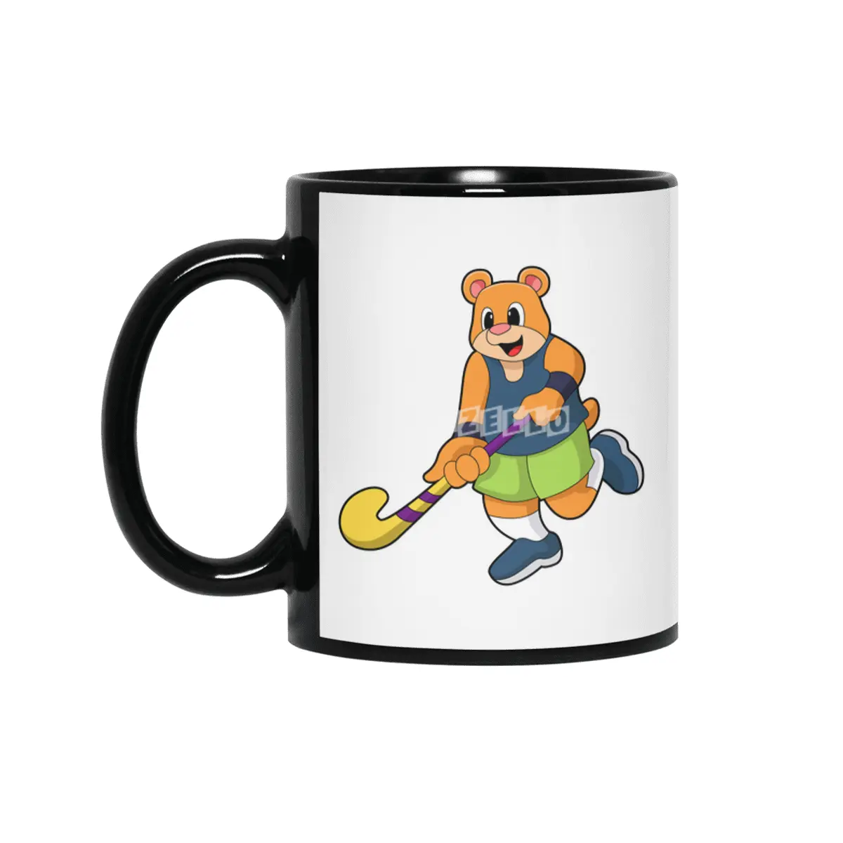 Bear at Hockey with Hockey bat Siyah Kupa