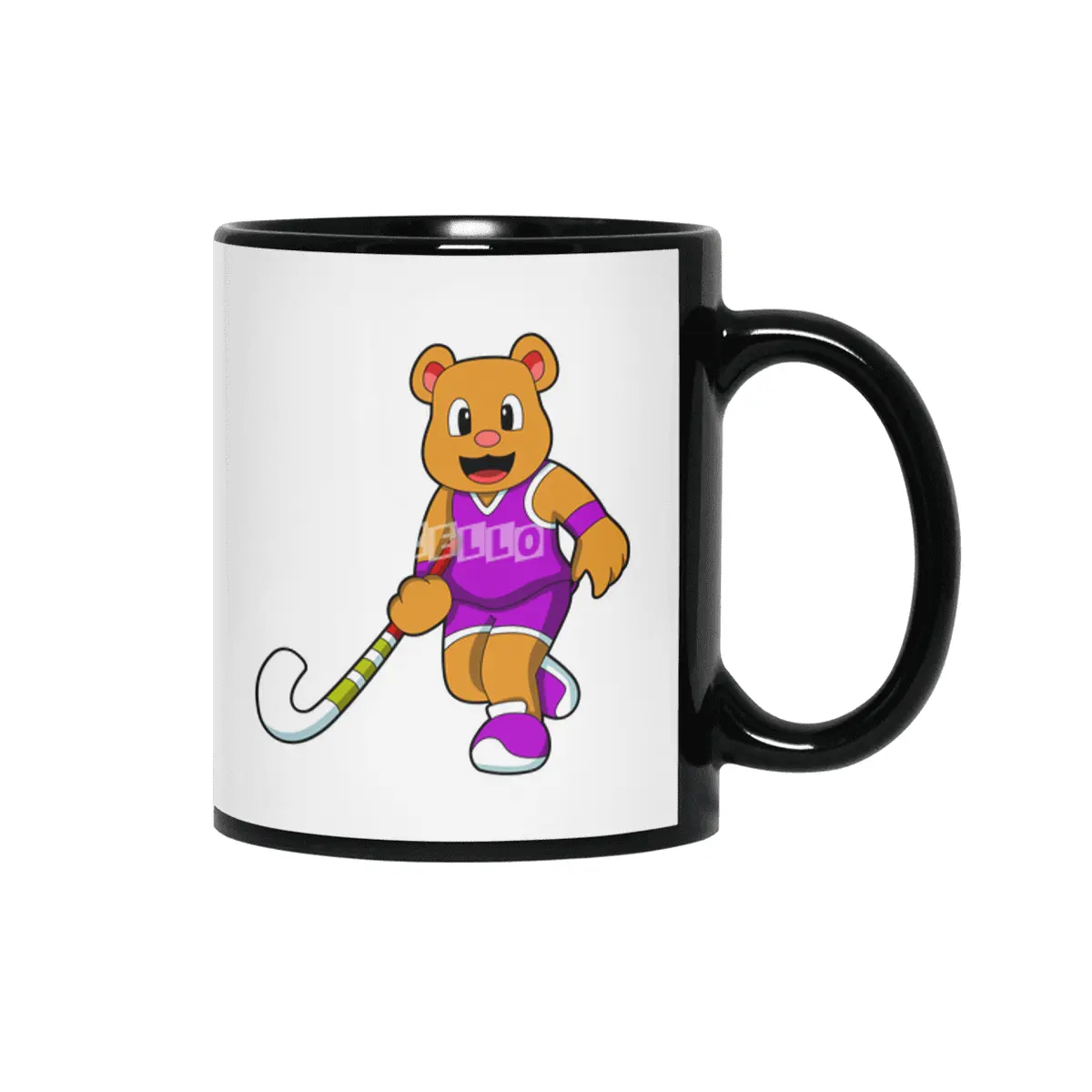 Bear at Hockey with Hockey stick Siyah Kupa