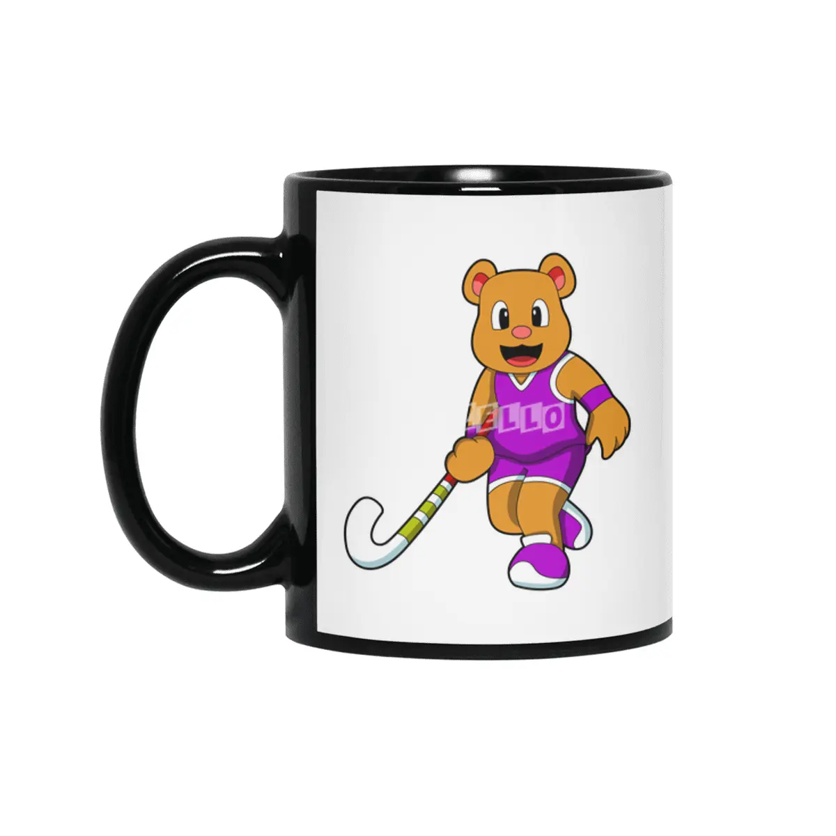 Bear at Hockey with Hockey stick Siyah Kupa