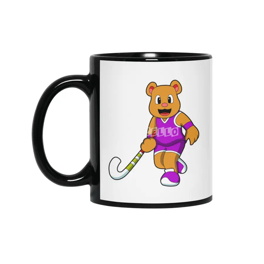 Bear at Hockey with Hockey stick Siyah Kupa