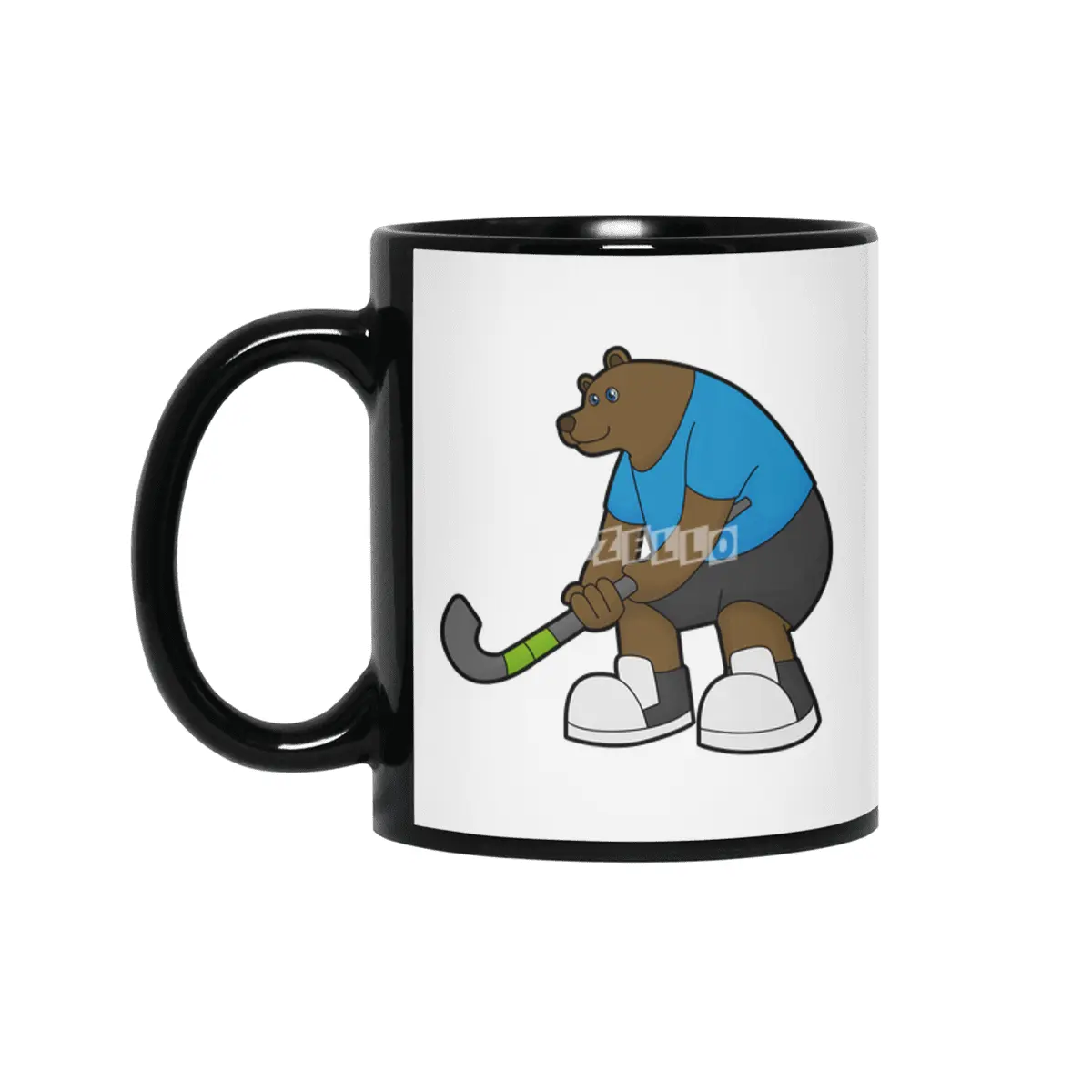Bear at Hockey with Hockey stick Siyah Kupa