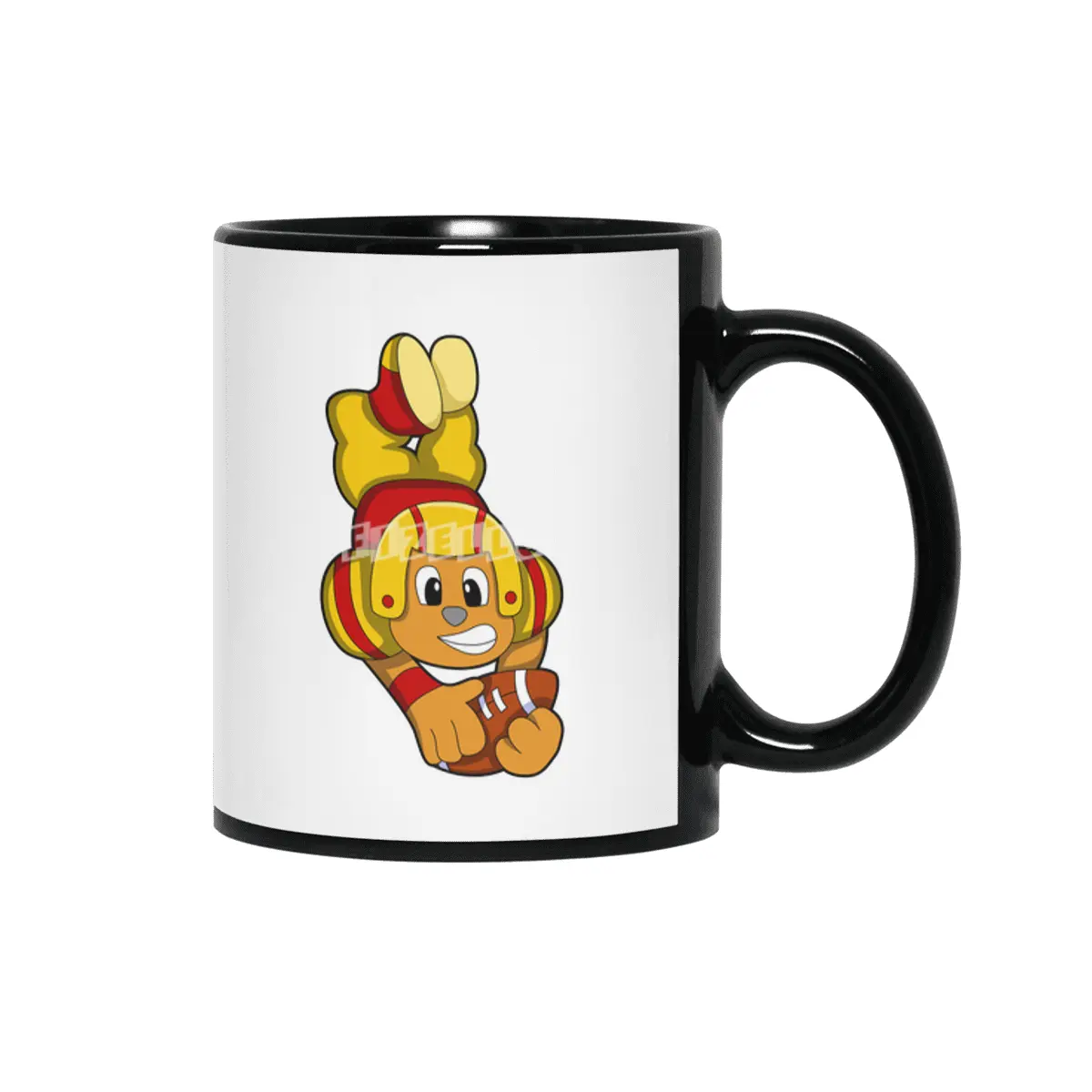 Bear at Sports with Football & Helmet Siyah Kupa