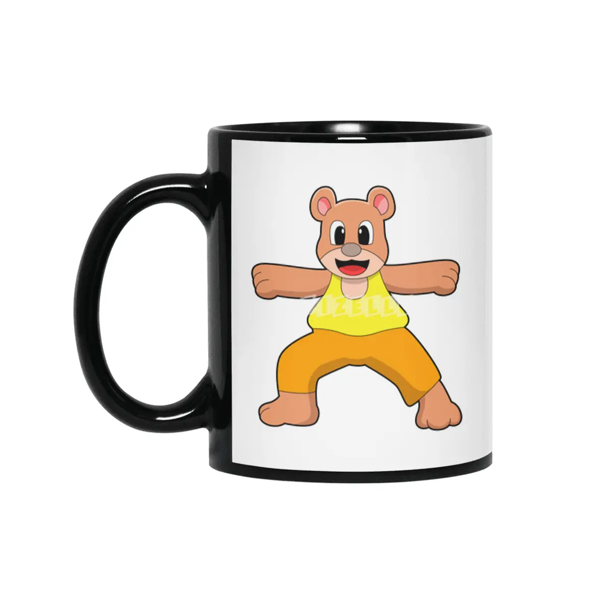 Bear at Yoga in Standing Siyah Kupa