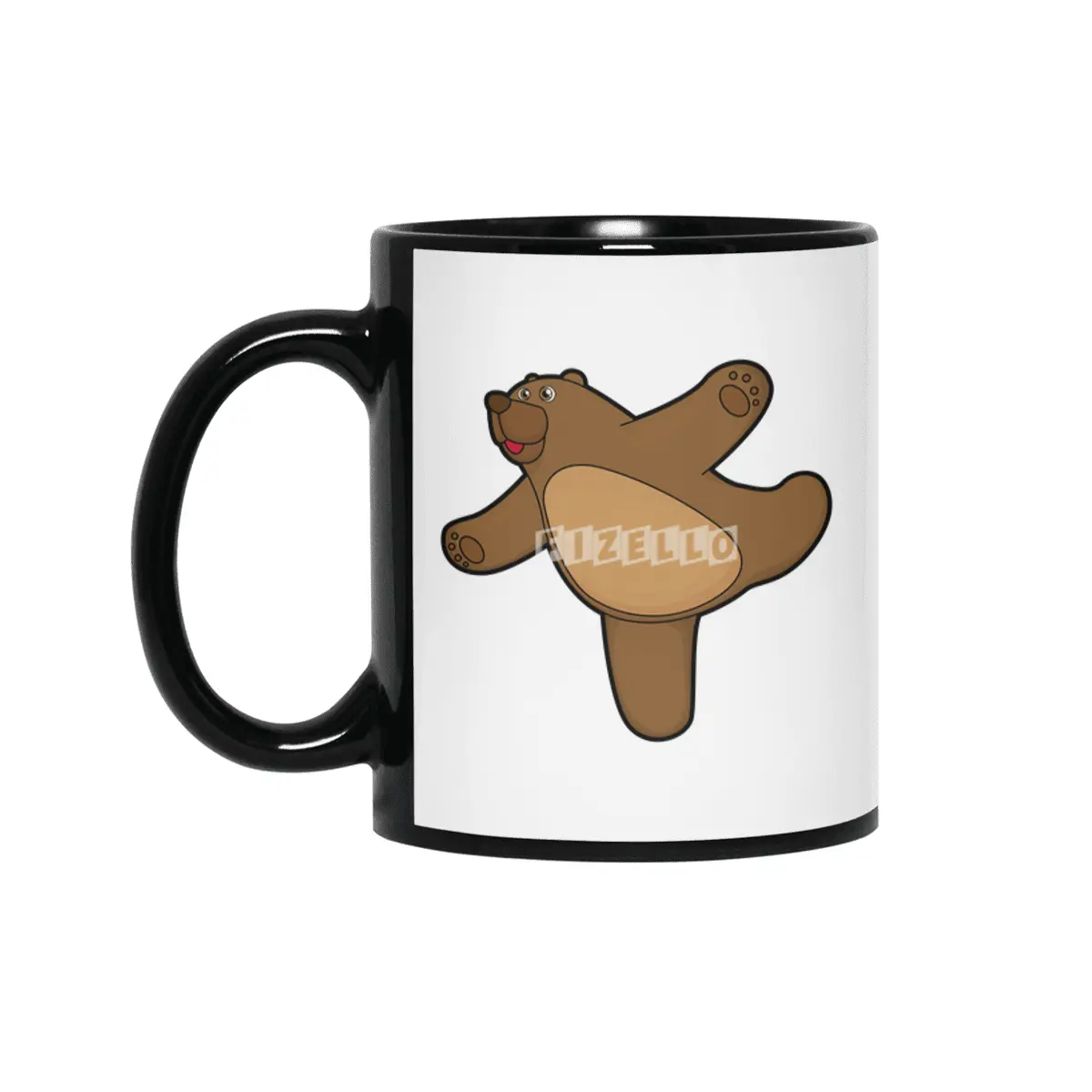 Bear at Yoga Stretching exercise Siyah Kupa