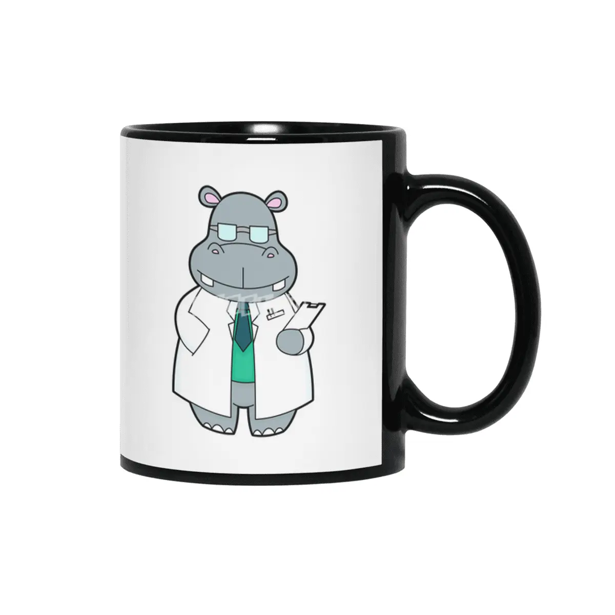 Hippo as Doctor with Smock Siyah Kupa