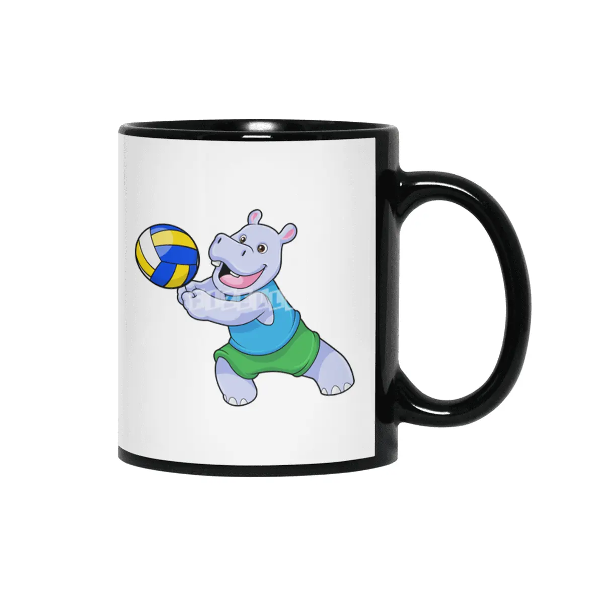Hippo as Volleyball player with Volleyball Siyah Kupa