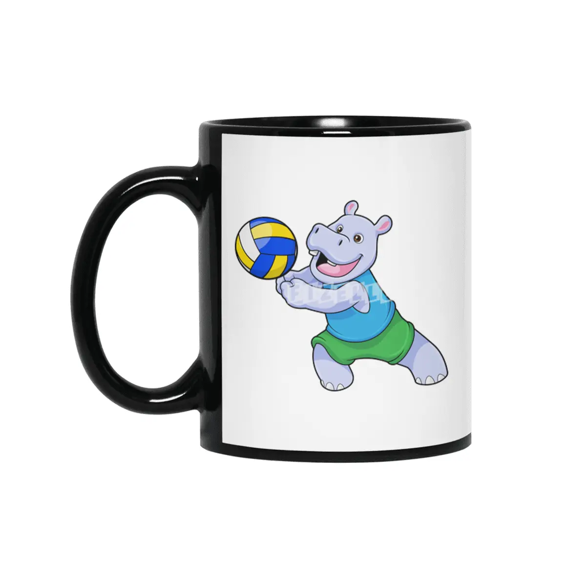 Hippo as Volleyball player with Volleyball Siyah Kupa