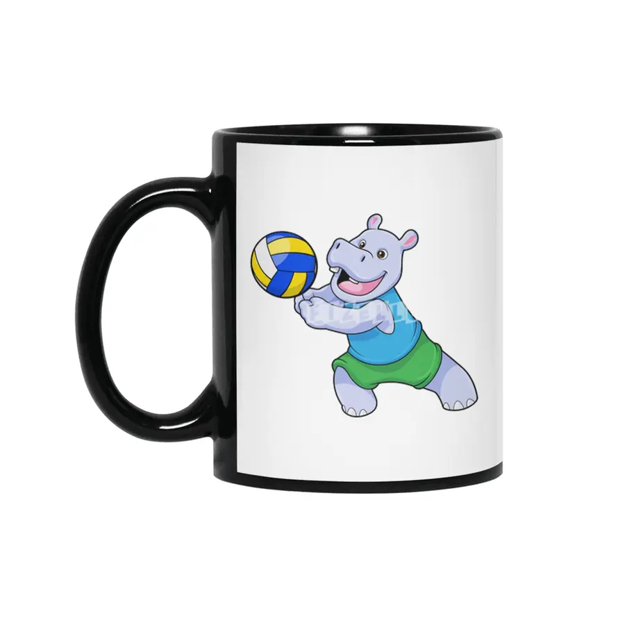 Hippo as Volleyball player with Volleyball Siyah Kupa