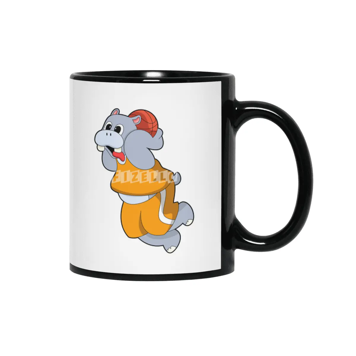 Hippo at Basketball Sports Siyah Kupa