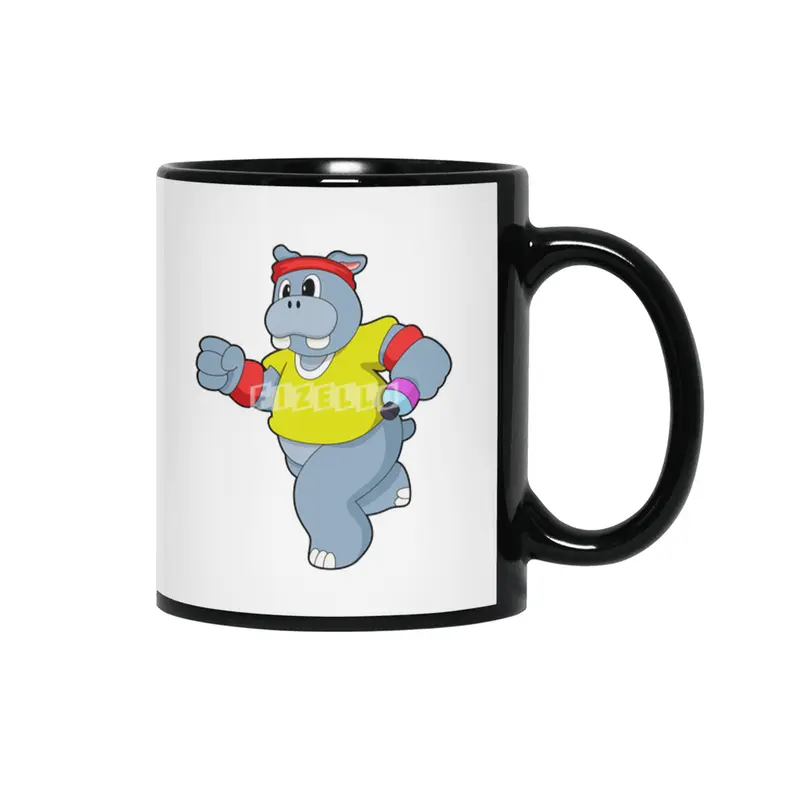 Hippo at Running Siyah Kupa