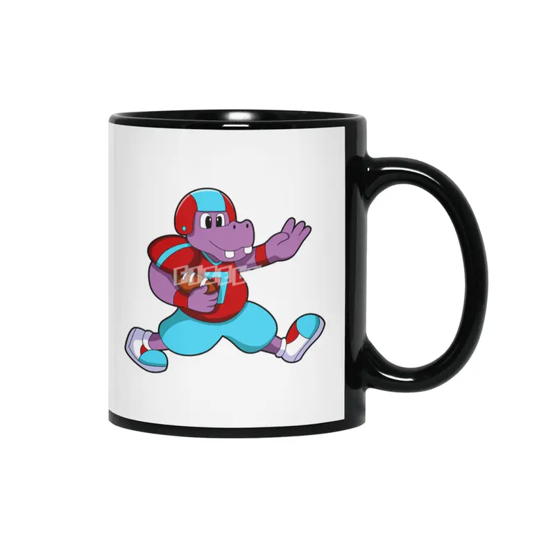 Hippo at Sports with Football & Helmet Siyah Kupa