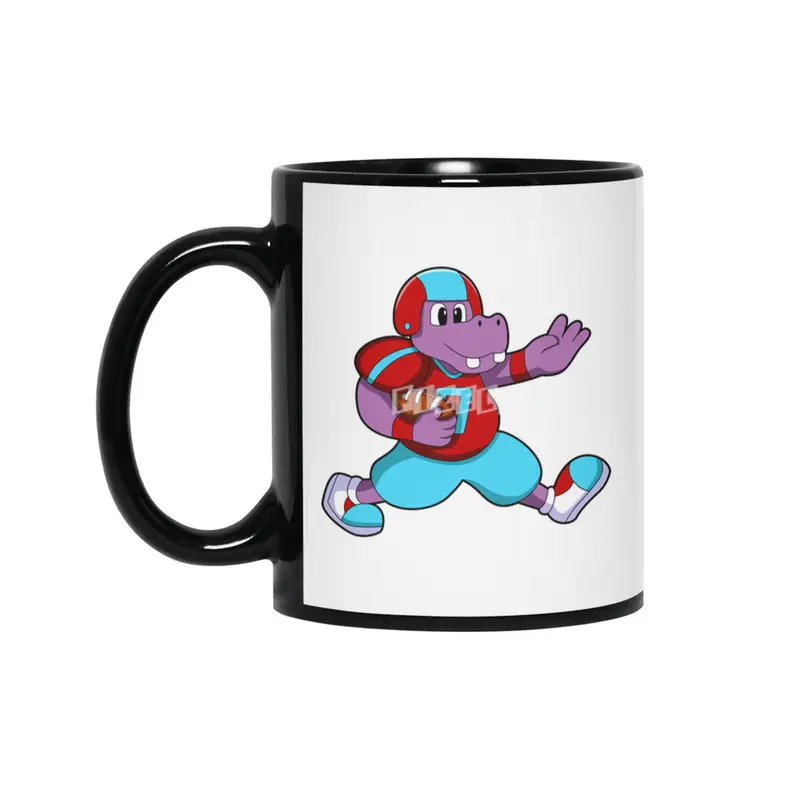 Hippo at Sports with Football & Helmet Siyah Kupa