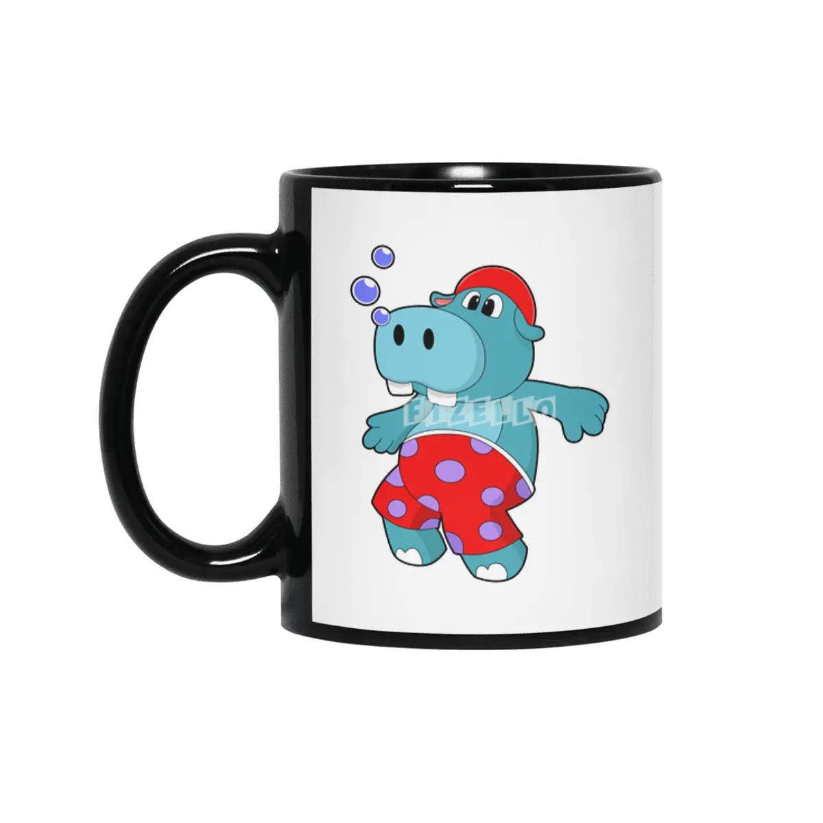 Hippo at Swimming with Swimming trunks Siyah Kupa