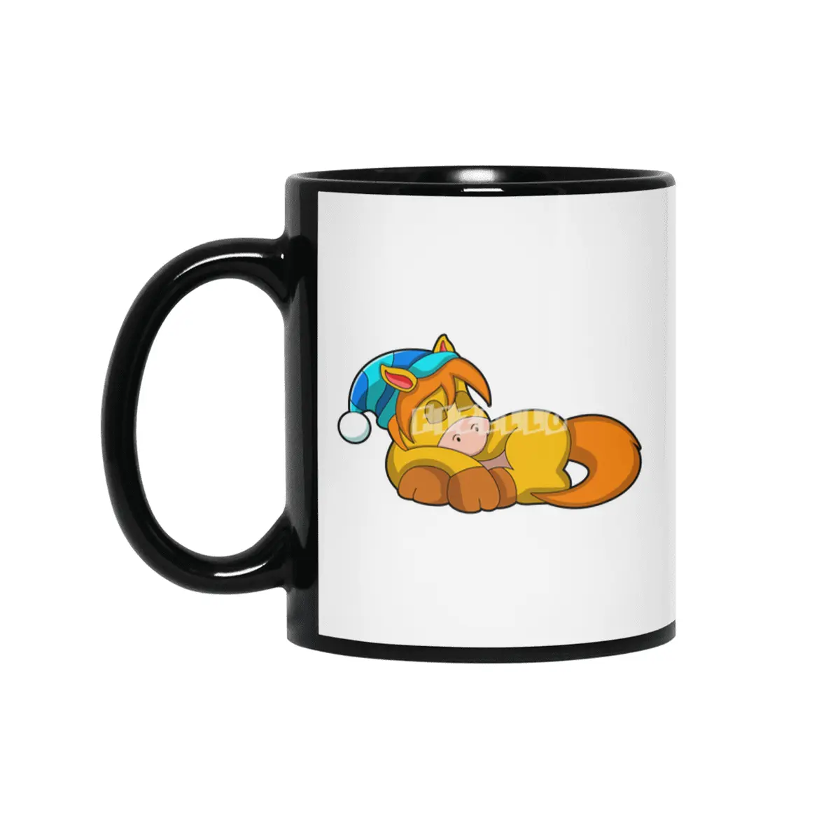Horse at Sleeping with Sleepyhead Siyah Kupa