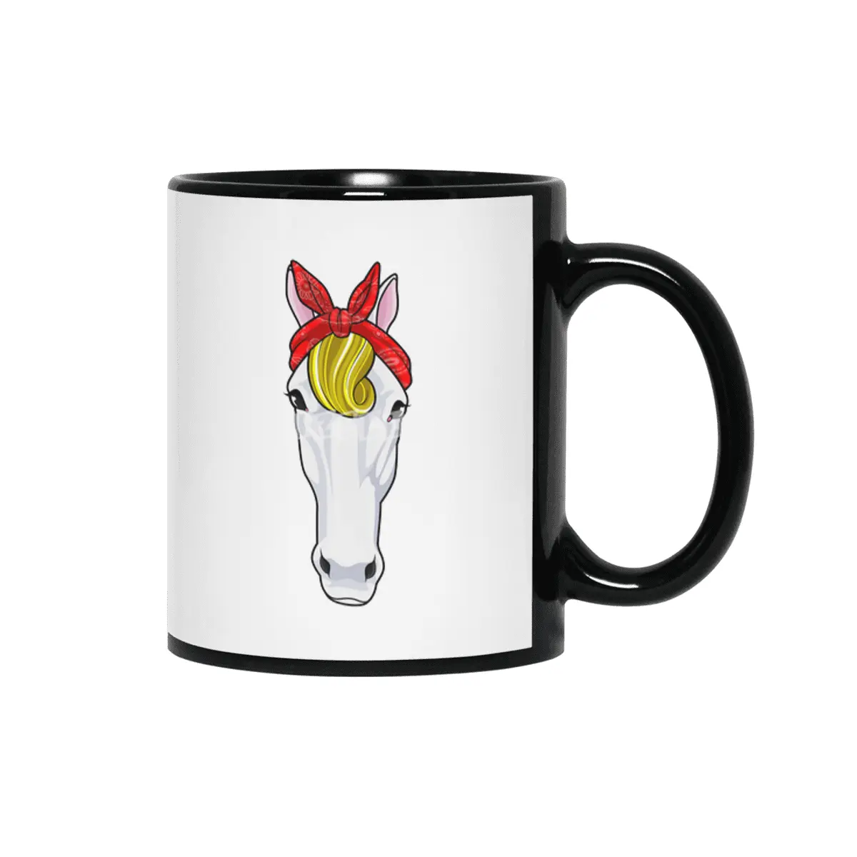 Horse with Ribbon Siyah Kupa