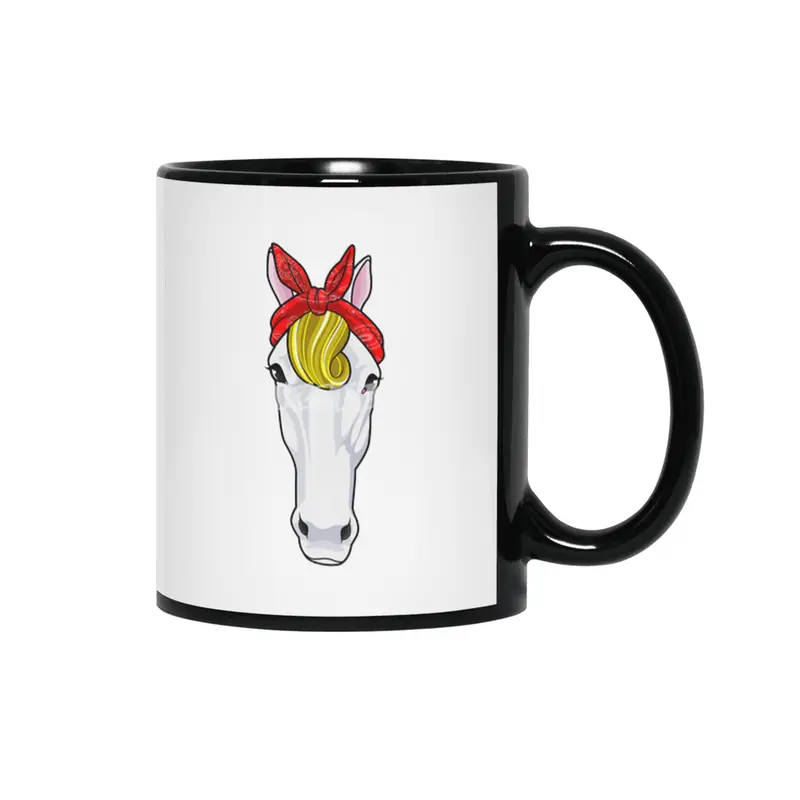 Horse with Ribbon Siyah Kupa