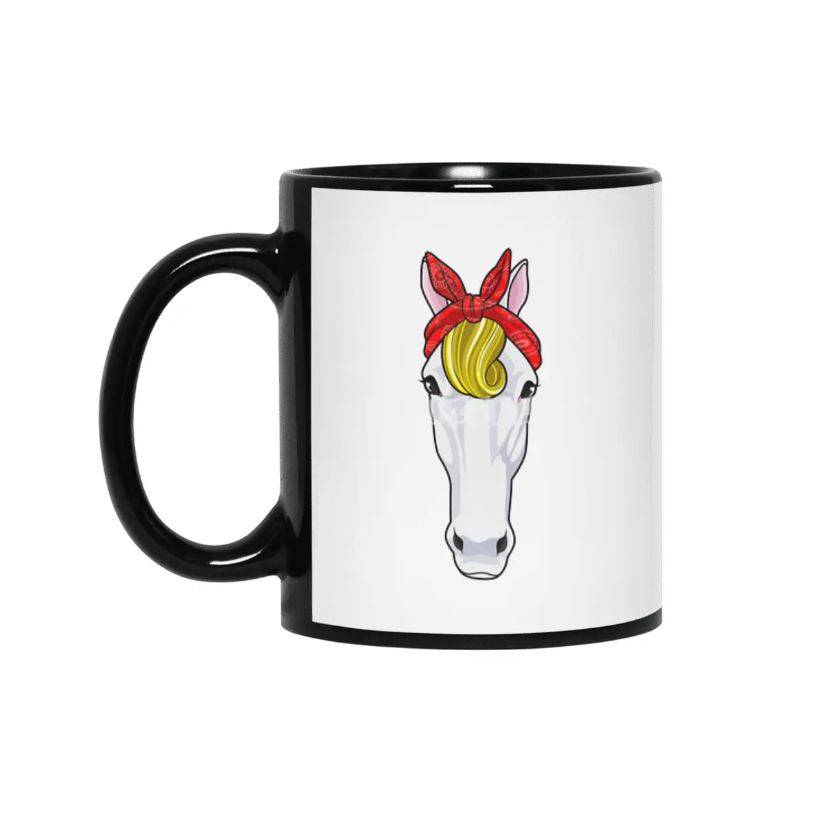 Horse with Ribbon Siyah Kupa