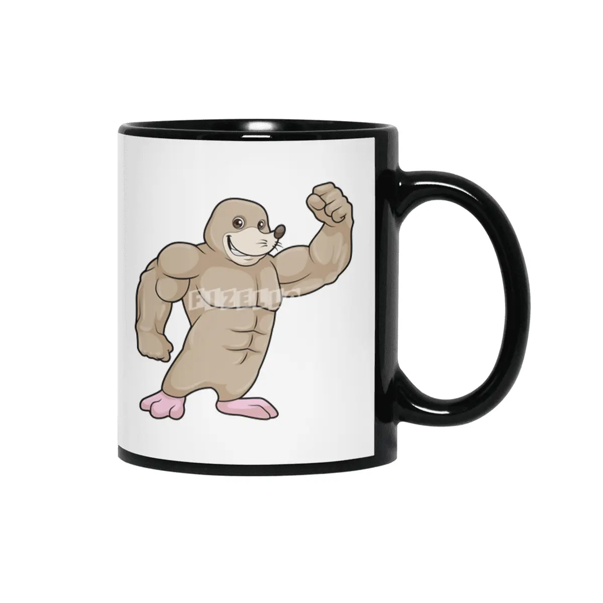 Mole as Bodybuilder with big Muscles Siyah Kupa