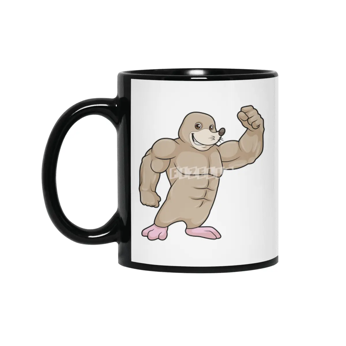 Mole as Bodybuilder with big Muscles Siyah Kupa